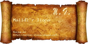 Mallár Ilona névjegykártya