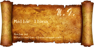 Mallár Ilona névjegykártya